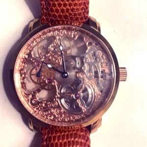 AKRIBOS XXIV AK406RG ROSE GOLD SKELTON WATCH